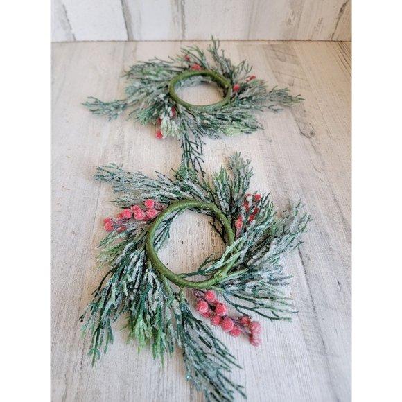 Wreath frosted cranberries mini set hanging home decor xmas - Picture 6 of 6